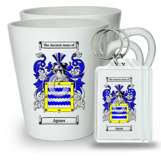 Aguas Pair of Latte Mugs and Pair of Keychains