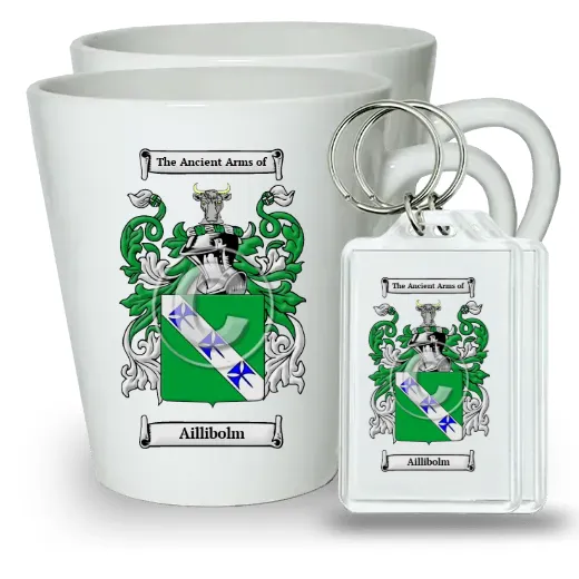 Aillibolm Pair of Latte Mugs and Pair of Keychains