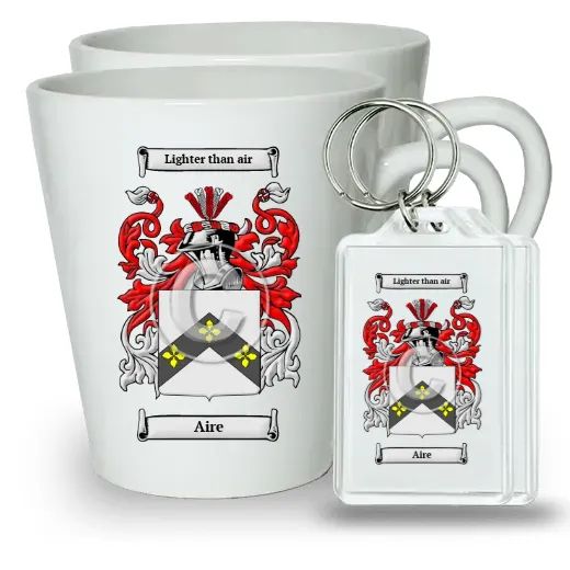 Aire Pair of Latte Mugs and Pair of Keychains