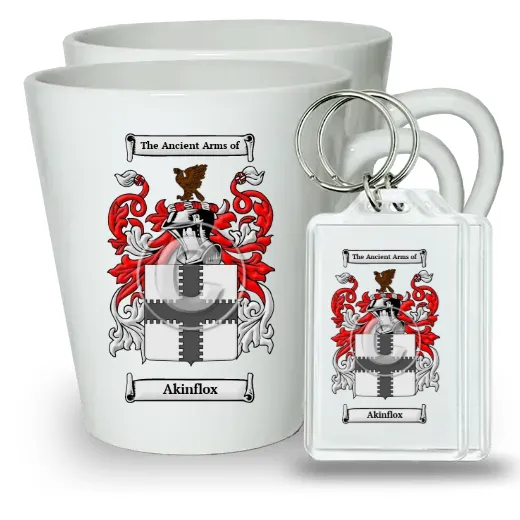 Akinflox Pair of Latte Mugs and Pair of Keychains