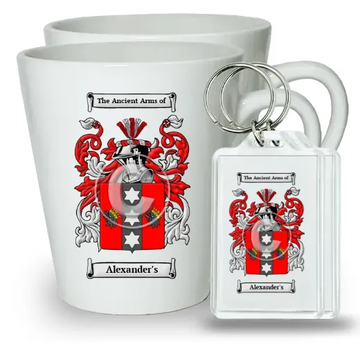 Alexander's Pair of Latte Mugs and Pair of Keychains