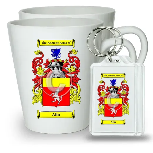Alin Pair of Latte Mugs and Pair of Keychains