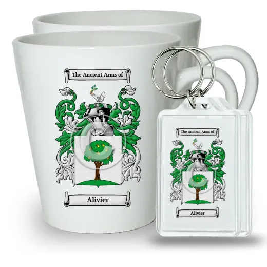 Alivier Pair of Latte Mugs and Pair of Keychains