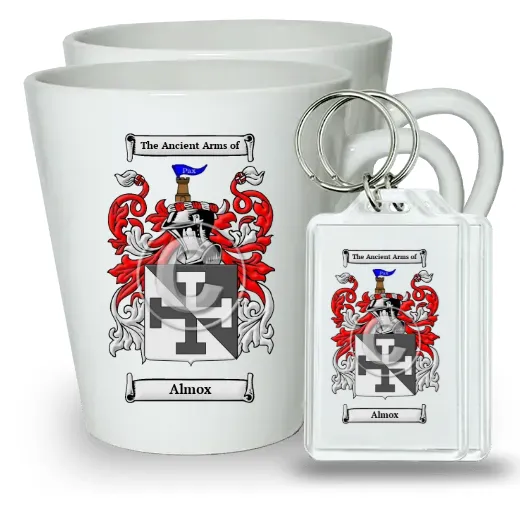 Almox Pair of Latte Mugs and Pair of Keychains