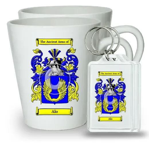Alo Pair of Latte Mugs and Pair of Keychains