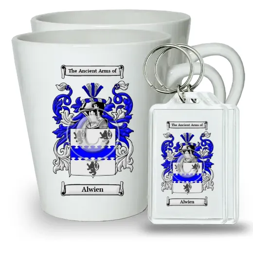 Alwien Pair of Latte Mugs and Pair of Keychains