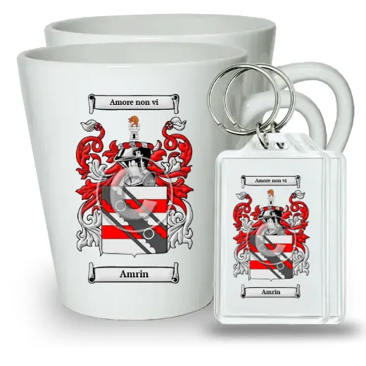 Amrin Pair of Latte Mugs and Pair of Keychains