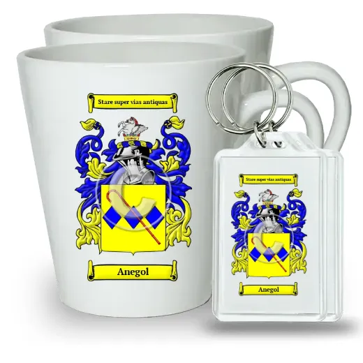 Anegol Pair of Latte Mugs and Pair of Keychains