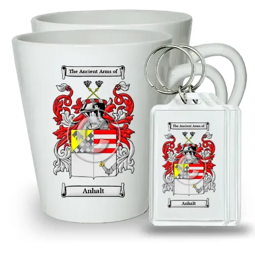Anhalt Pair of Latte Mugs and Pair of Keychains
