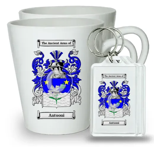 Antuoni Pair of Latte Mugs and Pair of Keychains
