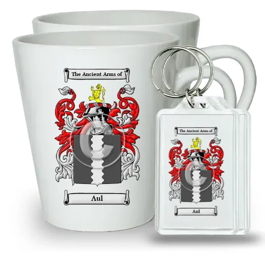 Aul Pair of Latte Mugs and Pair of Keychains