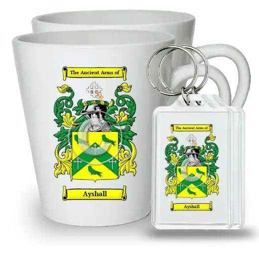Ayshall Pair of Latte Mugs and Pair of Keychains