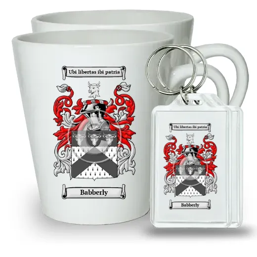 Babberly Pair of Latte Mugs and Pair of Keychains