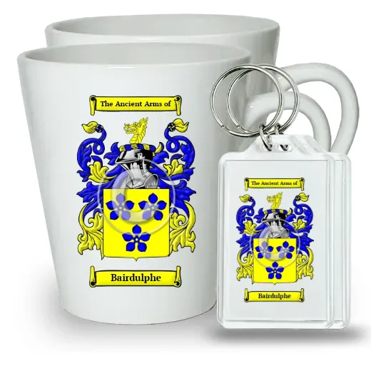 Bairdulphe Pair of Latte Mugs and Pair of Keychains