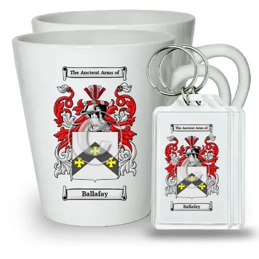 Ballafay Pair of Latte Mugs and Pair of Keychains