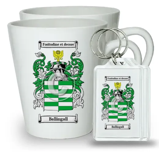 Ballingall Pair of Latte Mugs and Pair of Keychains