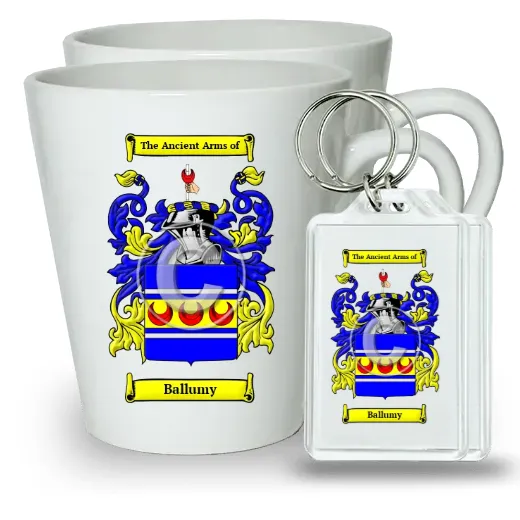 Ballumy Pair of Latte Mugs and Pair of Keychains