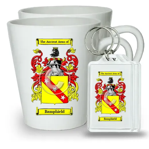Bamphield Pair of Latte Mugs and Pair of Keychains