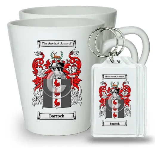 Barcock Pair of Latte Mugs and Pair of Keychains