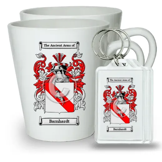 Barnhardt Pair of Latte Mugs and Pair of Keychains