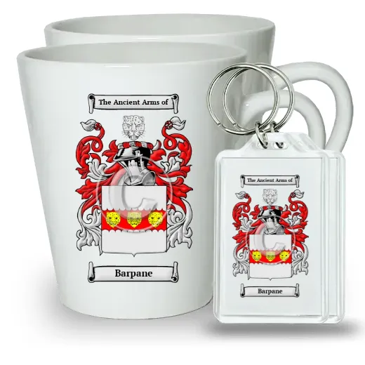 Barpane Pair of Latte Mugs and Pair of Keychains