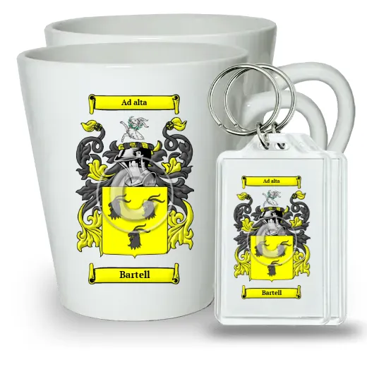 Bartell Pair of Latte Mugs and Pair of Keychains