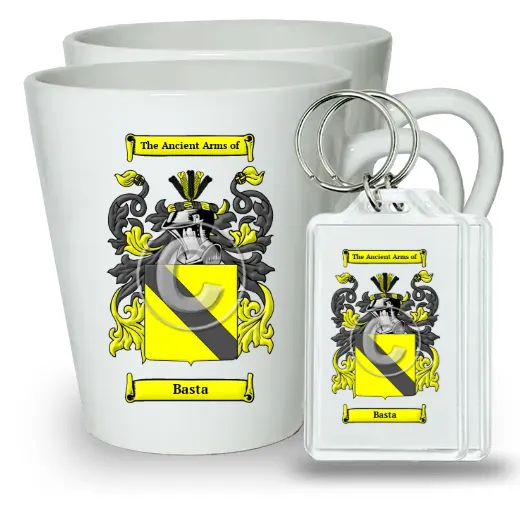 Basta Pair of Latte Mugs and Pair of Keychains