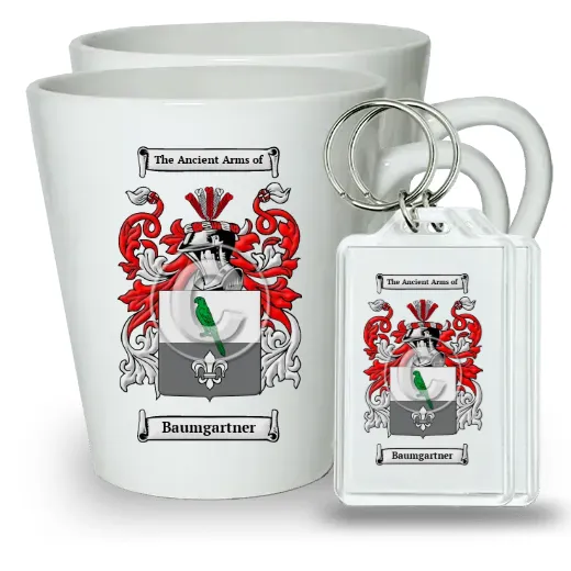 Baumgartner Pair of Latte Mugs and Pair of Keychains