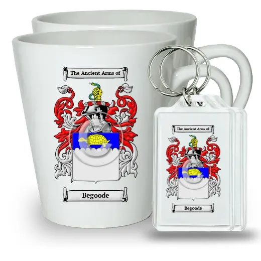 Begoode Pair of Latte Mugs and Pair of Keychains