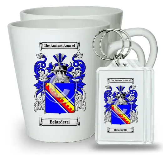 Belardetti Pair of Latte Mugs and Pair of Keychains