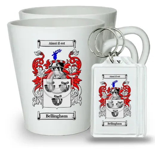 Bellingham Pair of Latte Mugs and Pair of Keychains