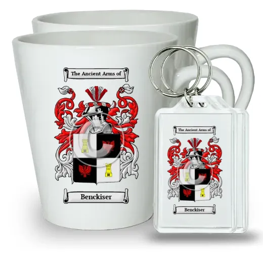Benckiser Pair of Latte Mugs and Pair of Keychains