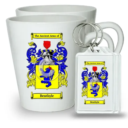Benthyle Pair of Latte Mugs and Pair of Keychains