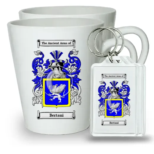 Bertani Pair of Latte Mugs and Pair of Keychains