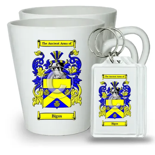 Bigos Pair of Latte Mugs and Pair of Keychains