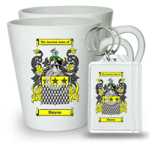 Binyon Pair of Latte Mugs and Pair of Keychains