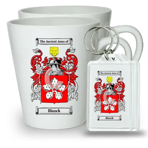 Blanck Pair of Latte Mugs and Pair of Keychains
