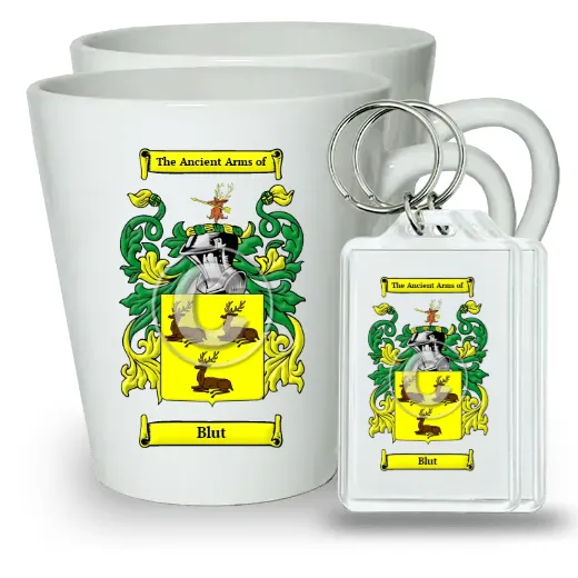 Blut Pair of Latte Mugs and Pair of Keychains