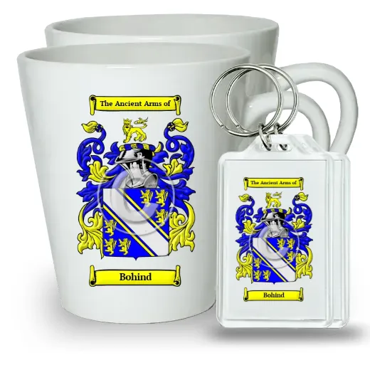Bohind Pair of Latte Mugs and Pair of Keychains