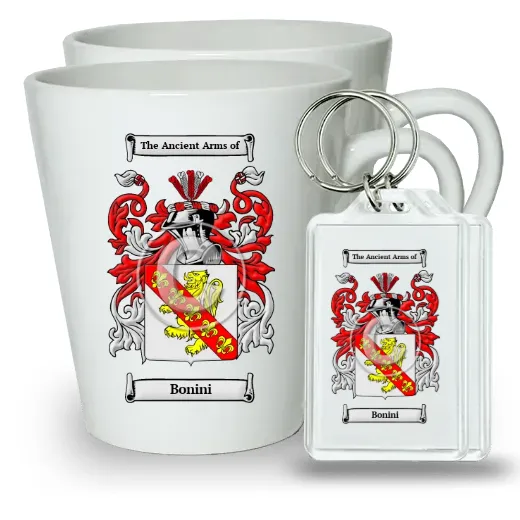 Bonini Pair of Latte Mugs and Pair of Keychains