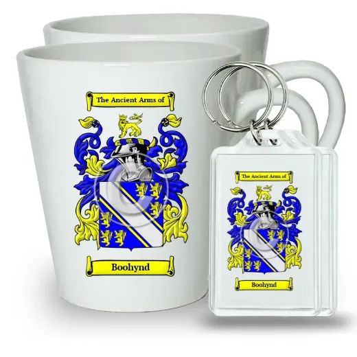 Boohynd Pair of Latte Mugs and Pair of Keychains