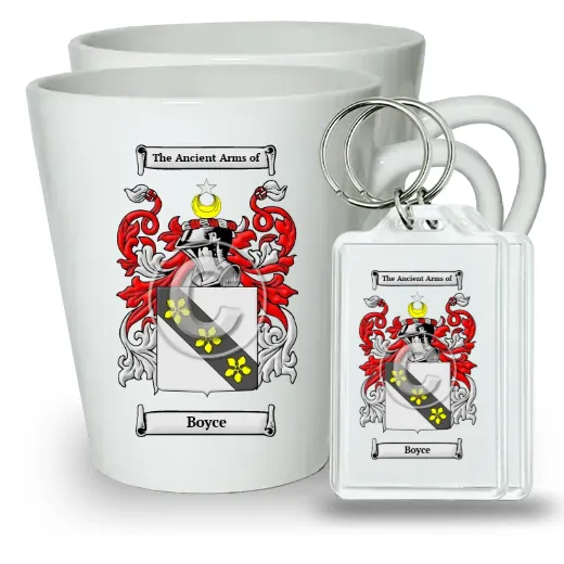 Boyce Pair of Latte Mugs and Pair of Keychains
