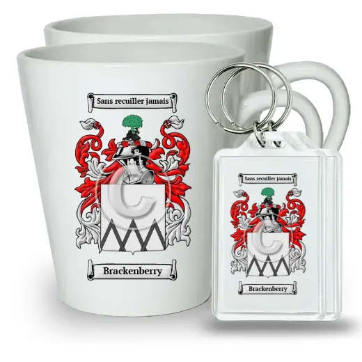 Brackenberry Pair of Latte Mugs and Pair of Keychains