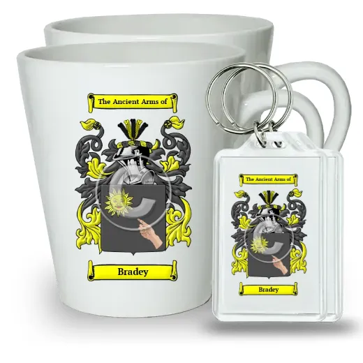 Bradey Pair of Latte Mugs and Pair of Keychains