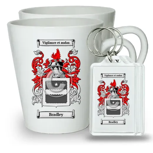 Bradley Pair of Latte Mugs and Pair of Keychains