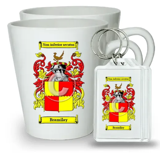 Bramilay Pair of Latte Mugs and Pair of Keychains