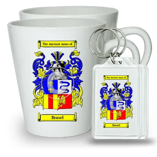 Brasel Pair of Latte Mugs and Pair of Keychains
