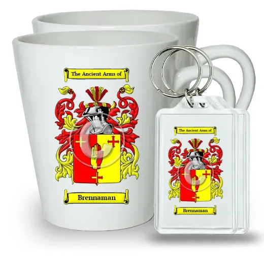 Brennaman Pair of Latte Mugs and Pair of Keychains