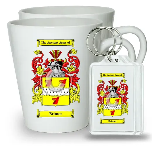 Brimer Pair of Latte Mugs and Pair of Keychains