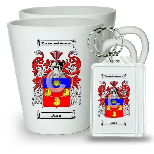 Brisis Pair of Latte Mugs and Pair of Keychains